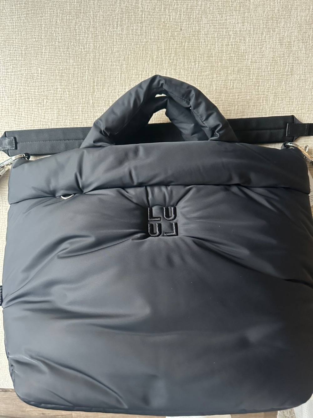 lululemon athletica Black Quilted Puffer Tote
